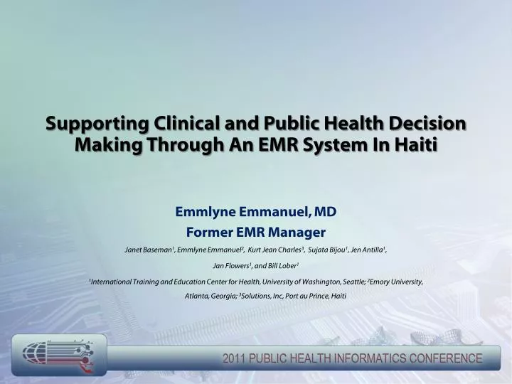 supporting clinical and public health decision making through an emr system in haiti