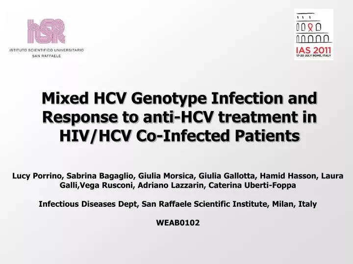 mixed hcv genotype infection and response to anti hcv treatment in hiv hcv co infected patients