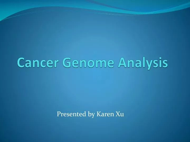 cancer genome analysis