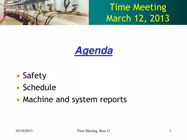 time meeting march 12 2013