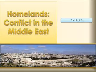 Homelands: Conflict in the Middle East