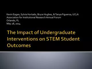 The Impact of Undergraduate Interventions on STEM Student Outcomes