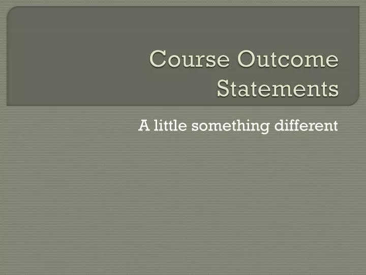 course outcome statements
