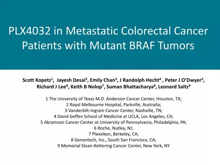 plx4032 in metastatic colorectal cancer patients with mutant braf tumors