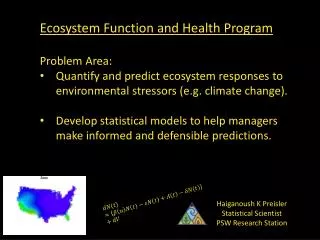 Ecosystem Function and Health Program Problem Area: