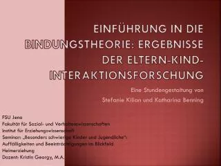 einf hrung in die bindungstheorie ergebnisse der eltern kind interaktionsforschung