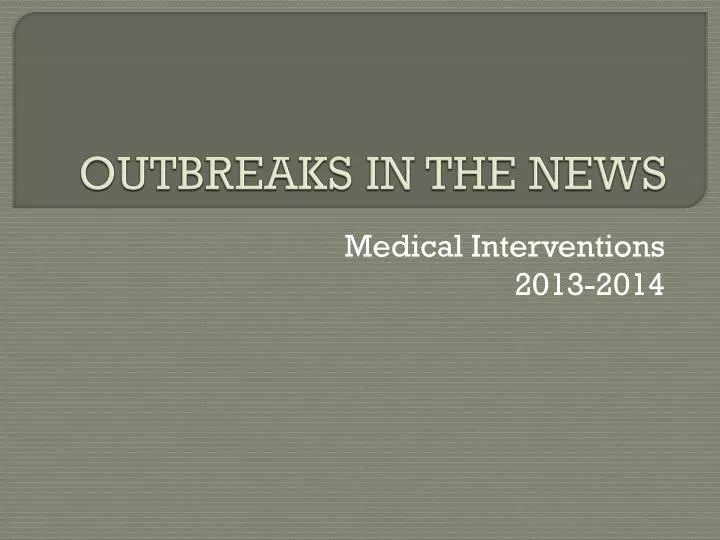 outbreaks in the news