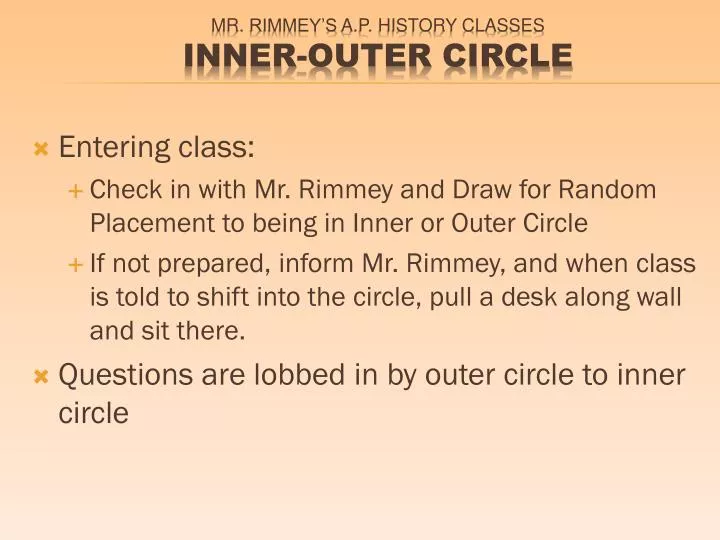 mr rimmey s a p history classes inner outer circle