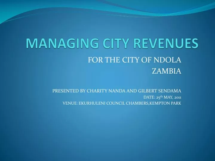 managing city revenues