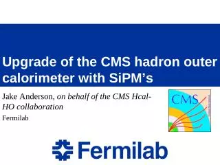 Upgrade of the CMS hadron outer calorimeter with SiPM’s