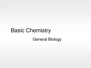 Basic Chemistry