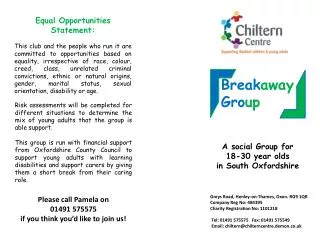 A social Group for 18-30 year olds in South Oxfordshire