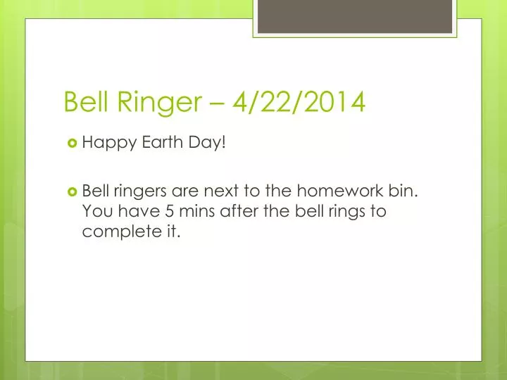bell ringer 4 22 2014