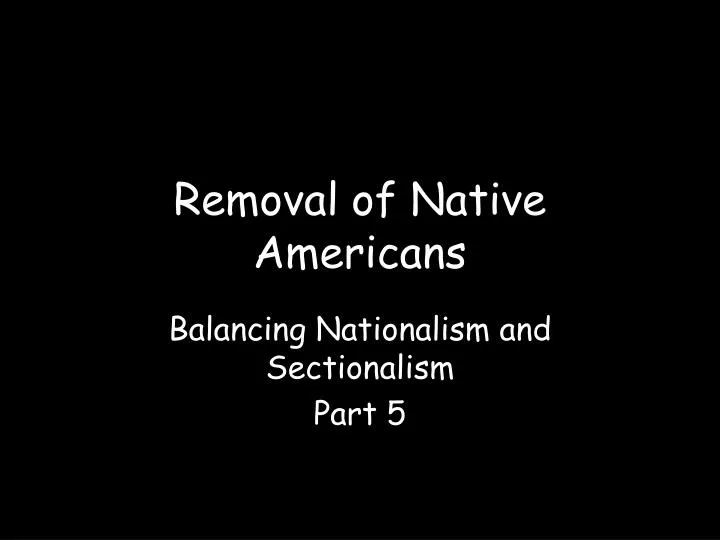 removal of native americans