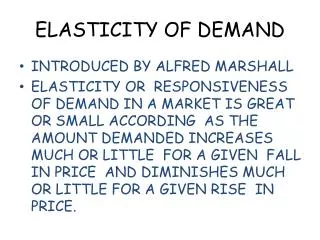 ELASTICITY OF DEMAND