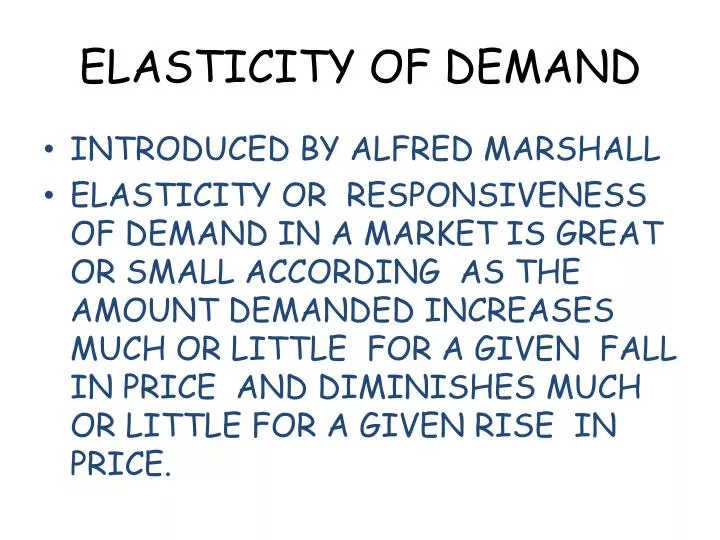 elasticity of demand