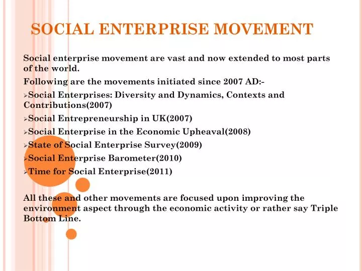 social enterprise movement