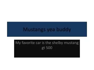 Mustangs yea buddy