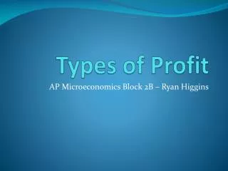 Types of Profit