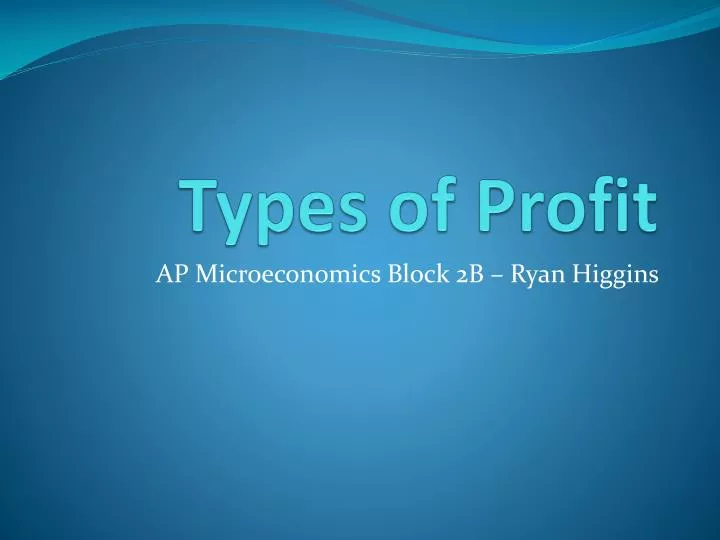 types of profit