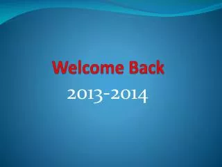 Welcome Back