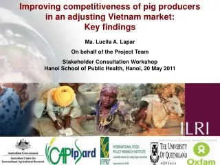 Improving competitiveness of pig producers in an adjusting Vietnam market: Key findings