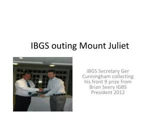 IBGS outing Mount Juliet