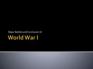 World War I