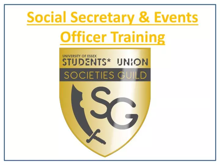 social secretary events officer training