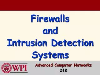 Firewalls and Intrusion Detection Systems
