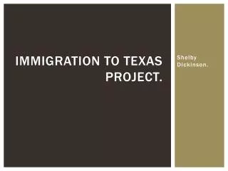 Immigration to Texas Project.