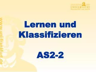 lernen und klassifizieren as2 2