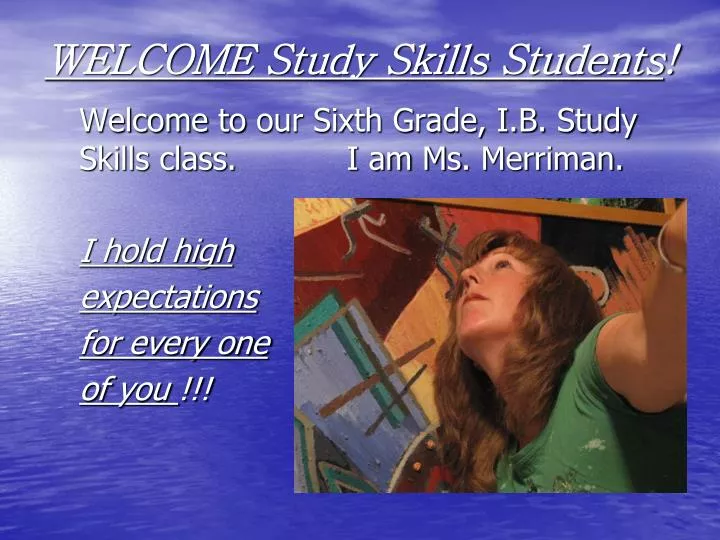 welcome study skills students