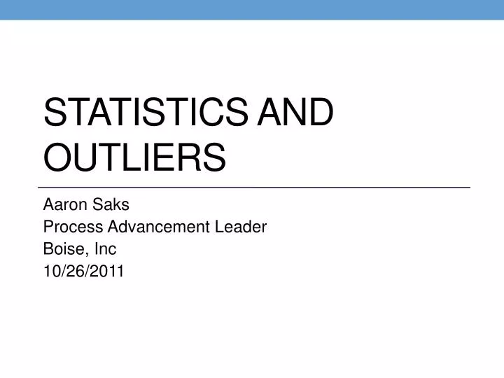 statistics and outliers