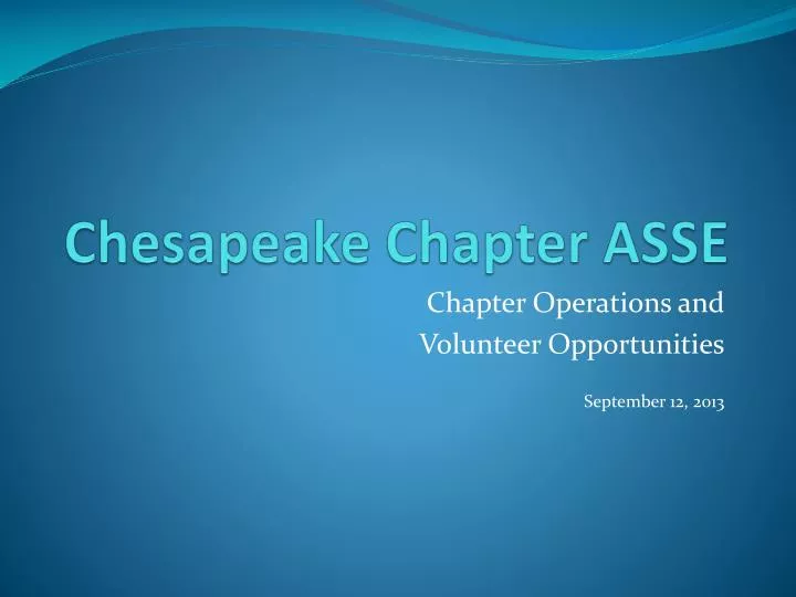 chesapeake chapter asse