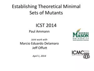 Establishing Theoretical Minimal Sets of Mutants ICST 2014