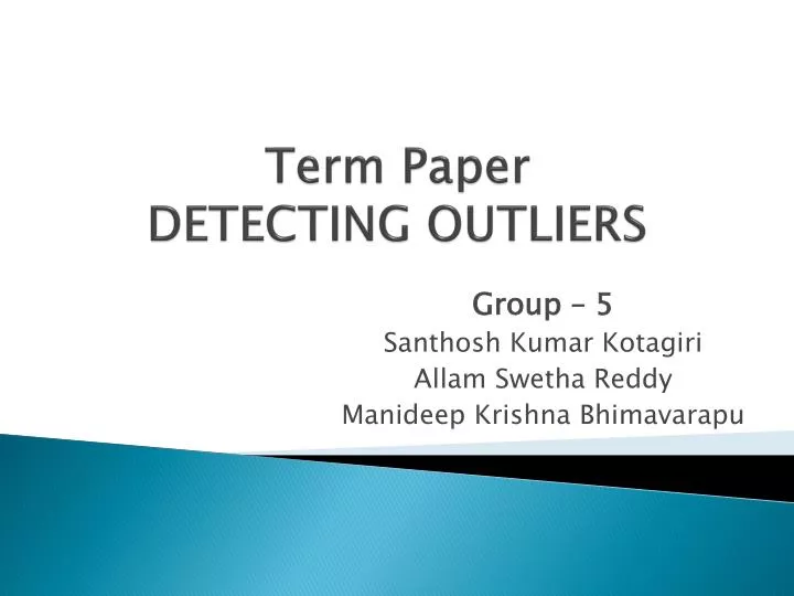 term paper detecting outliers