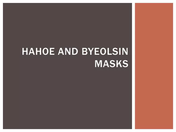 hahoe and byeolsin masks