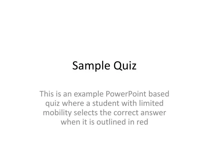 sample quiz