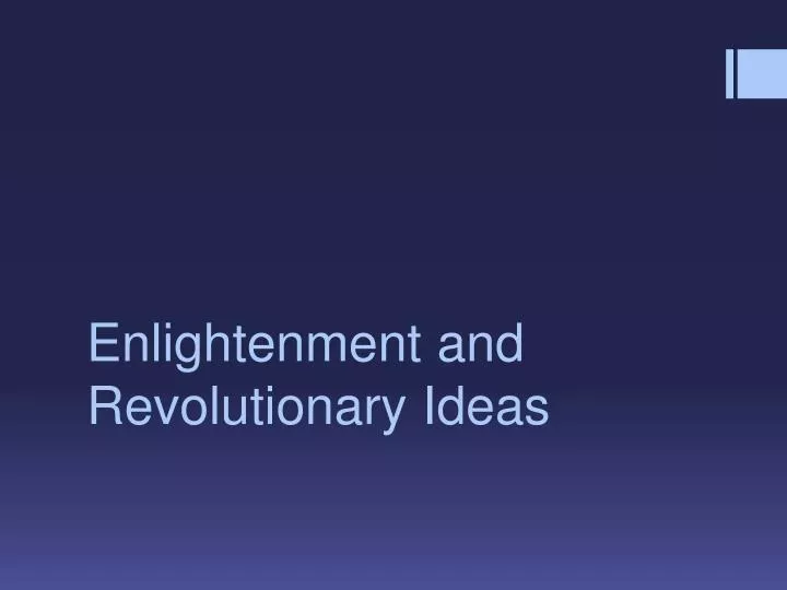 enlightenment and revolutionary ideas