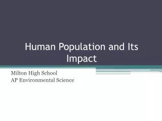 Human Population and Its Impact