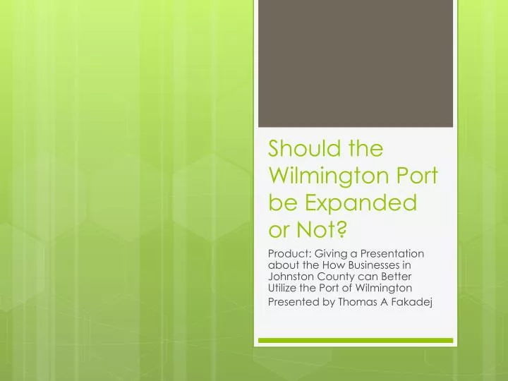 should the wilmington port be expanded or not