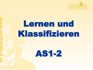 lernen und klassifizieren as1 2