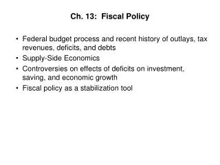 Ch. 13: Fiscal Policy