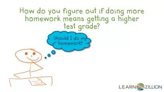 How do you figure out if doing more homework means getting a higher test grade?