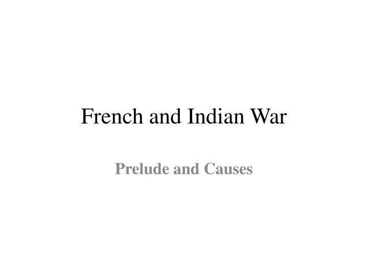 french and indian war