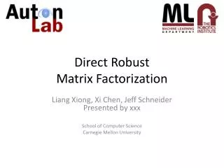 Direct Robust Matrix Factorization