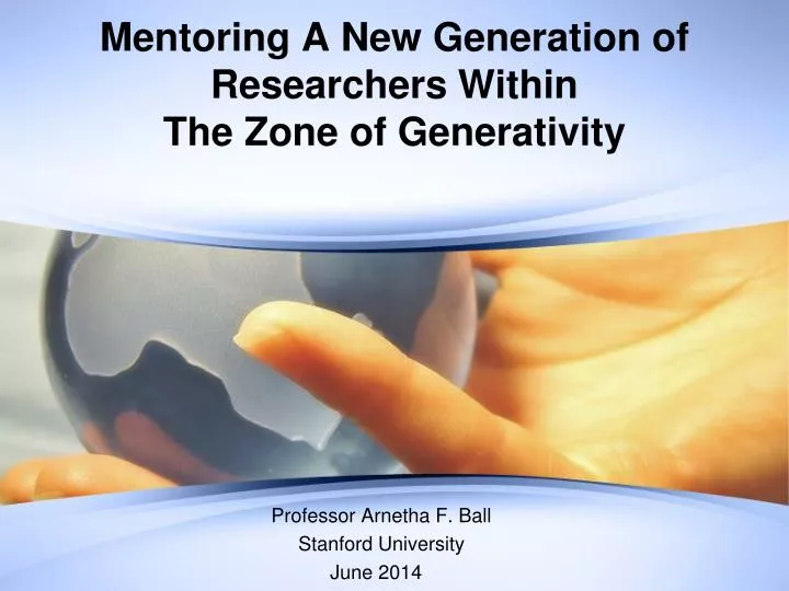 mentoring a new generation of researchers within the zone of generativity