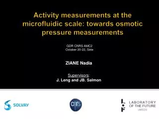 Activity measurements at the microfluidic scale: towards osmotic pressure measurements