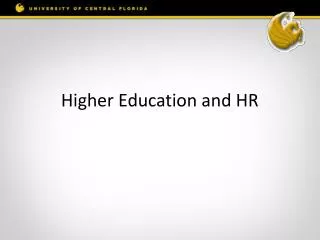 Higher Education and HR